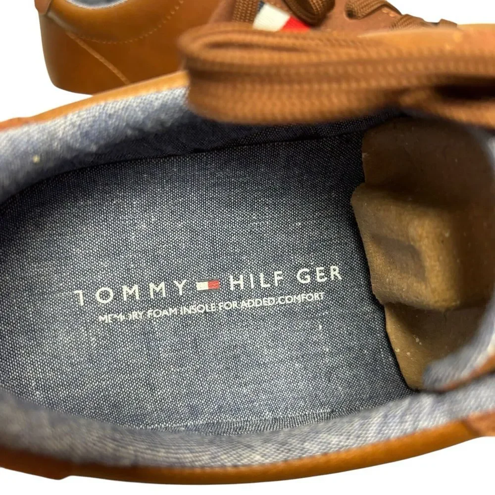 Tommy Hilfiger Lendal Sneakers Men's Athletic Brown Leather USA Size 9.5 - Picture 9 of 10